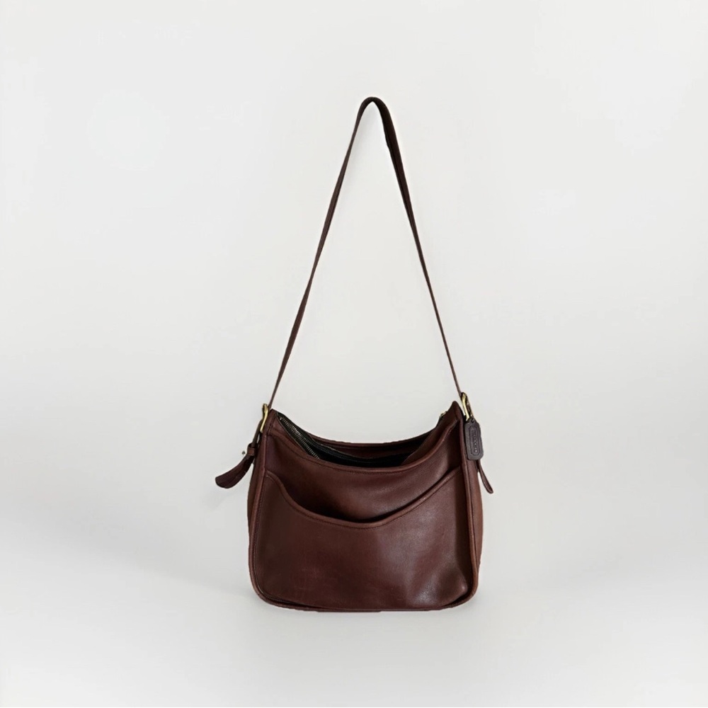 Elegant Coach Vintage Legacy Bag Zip British Tan Leather Shoulder Bag Crossbody